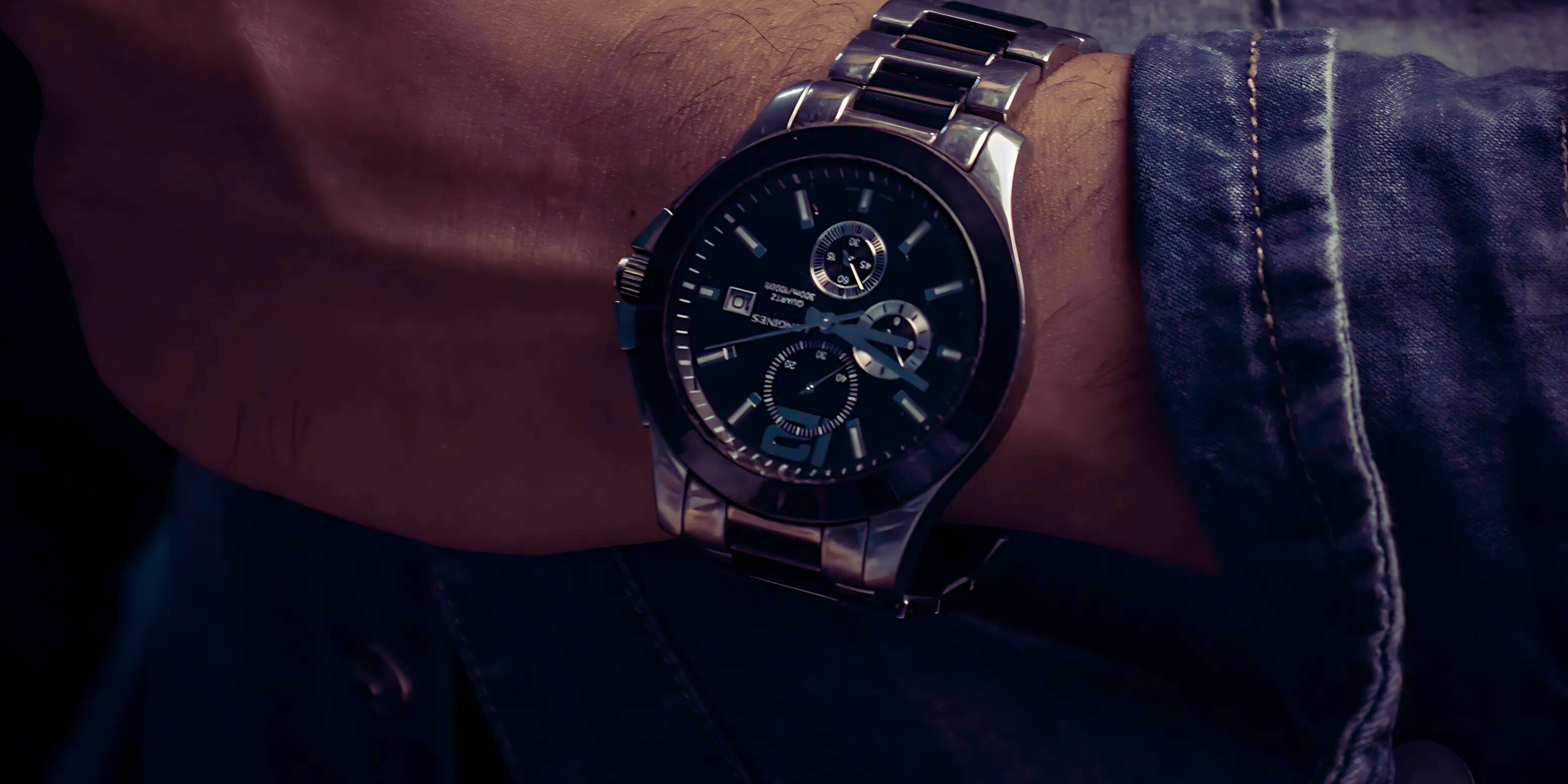 watch on male's wrist